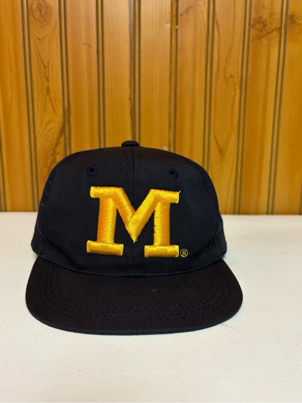 Top of the World Kids Hat Navy with Gold 'M' Patch